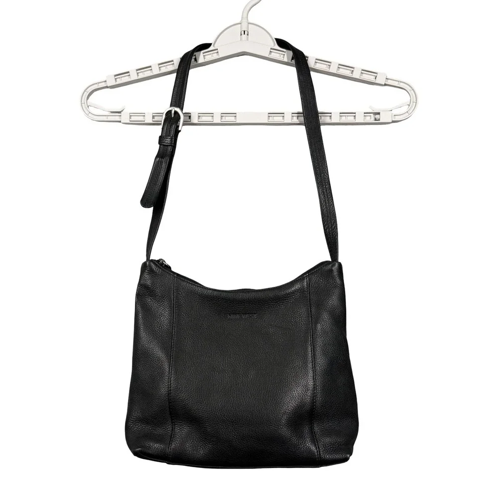 Nine West Black Shoulder Bag Crossbody Boho Indie Sleek Goth Minimalist Coquette